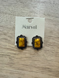 Natural Stone Rectangle Stud Earrings - AE1375