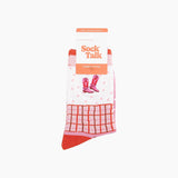 Embroidered Cowboy Boots Combed Cotton Socks in Pink