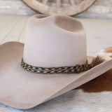 Genuine Horsehair 6 Strand Braided Hat Band with Single Tassel - Green