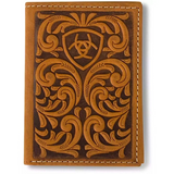 ARIAT EMBOSSED SCROLLING TRI-FOLD WALLET A3561344