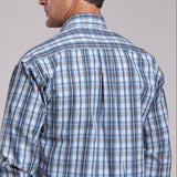 Stetson MEN'S VINTAGE BLUE DOBBY PLAID SHIRT