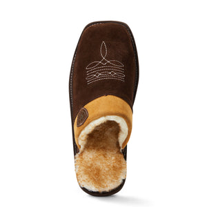 Ariat Men's Silversmith Square Toe Slipper - Chocolate with Chestnut