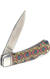 ARIAT Southwestern Pattern Smooth Blade Folding Pocket Knife, Multicolor, 3” Blade (Large) - A710012097-L