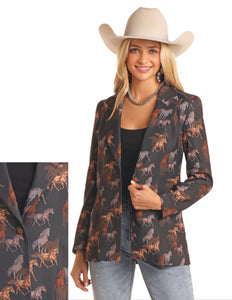 Ladies Blazer - Horse Print