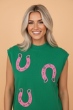 PRETTY BASH Western Horseshoe Mock Neck Sweater - ZEWU