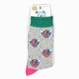 Men's Bamboo Socks - Grey/Rainbow, Highland Cow