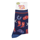 Women's Bamboo Socks - Navy/Denim Blue, Cowboy Boots Hat