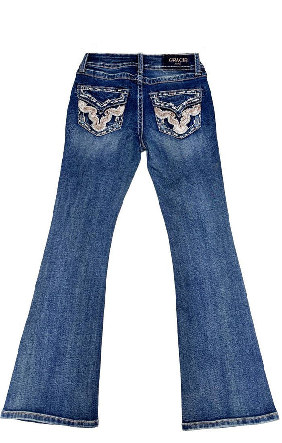 Horse Hide  Faux Flap A Little Girl Boot Cut | TB-51726CH