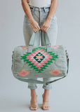 Slate, Green & Pink Aztec Duffel AOD2