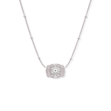 Ultra Mini Belt Buckle Necklace (Amelia Rose) - Silver