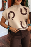 Spring Western Mock Neck Short Sleeve Knit Sweater Vest - VFRE