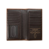 ARIAT RODEO WALLET OVERLAY SCROLL EMBOSSED MEDIUM BROWN - A3568844