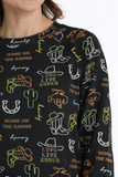 Cruel Denim WOMEN'S LONG LIVE RODEO SWEATSHIRT - BLACK