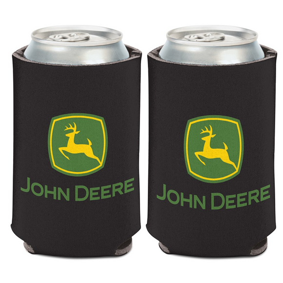 JD CAN COOLER-BLACK WITH LOGO 2-SIDED (12OZ/375ML)