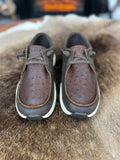 Ariat MEN'S BUCKEYE WATERPROOF SHOE - DARK CHOCOLATE/CHOCOLATE FULL QUILL OSTRICH PRINT