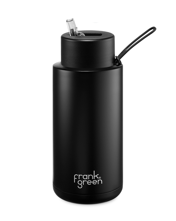 Ceramic Reusable Bottle Straw Lid - 34oz Midnight