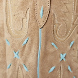 REVERIE KNEE HIGH CORSET - LATTE SUEDE AND POWDER BLUE