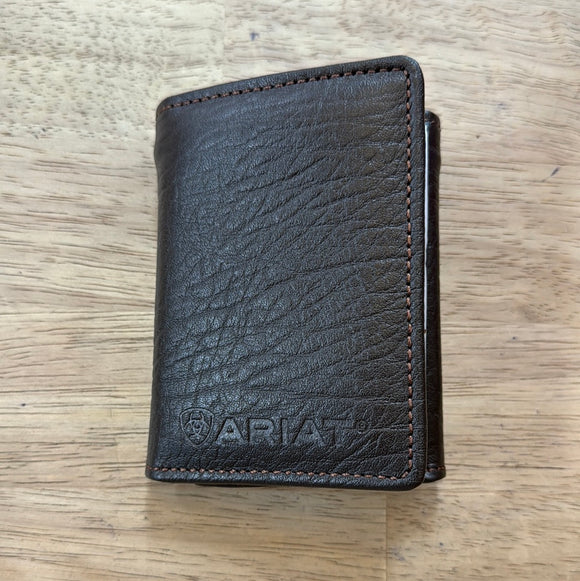 Ariat Tri-Fold Wallet - Logo - Dark Brown