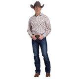 Roper Mens Karman Classic 55/45 Collection L/S Shirt (01101024) Plaid White