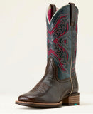 Ariat San Angelo VentTEK 360 Wide Square Toe Western Boot - CHOCOLATE CHIP|LOYAL BLUE