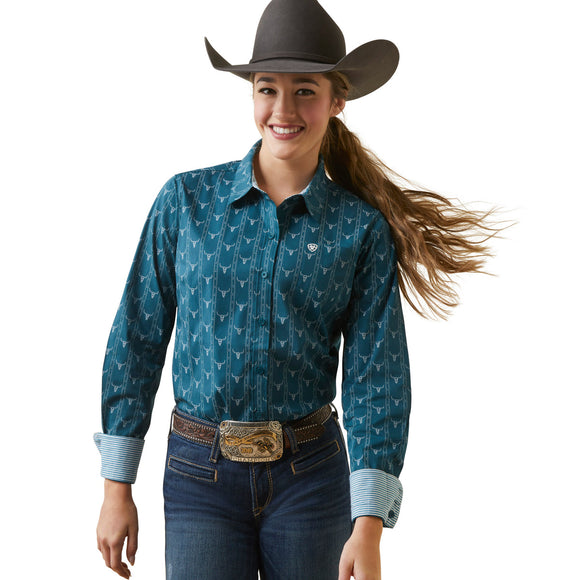 Ariat Kirby Stretch Shirt - Steerhead Print