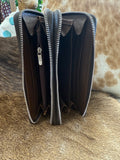 Double Zip Cowhide Wallet
