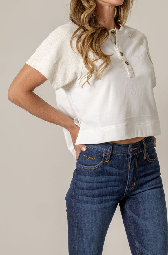 HELLENA CROPPED HENLEY-SHIRT-PRISTINE