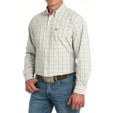 CINCH - MENS WHITE PLAID ARENA FLEX SHIRT