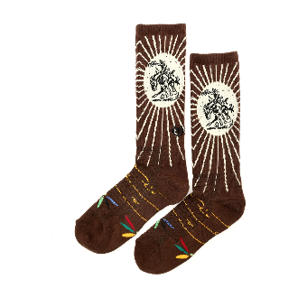 Lucky Chuck FRINGE BUCKING BROWN PERFORMANCE SOCKS