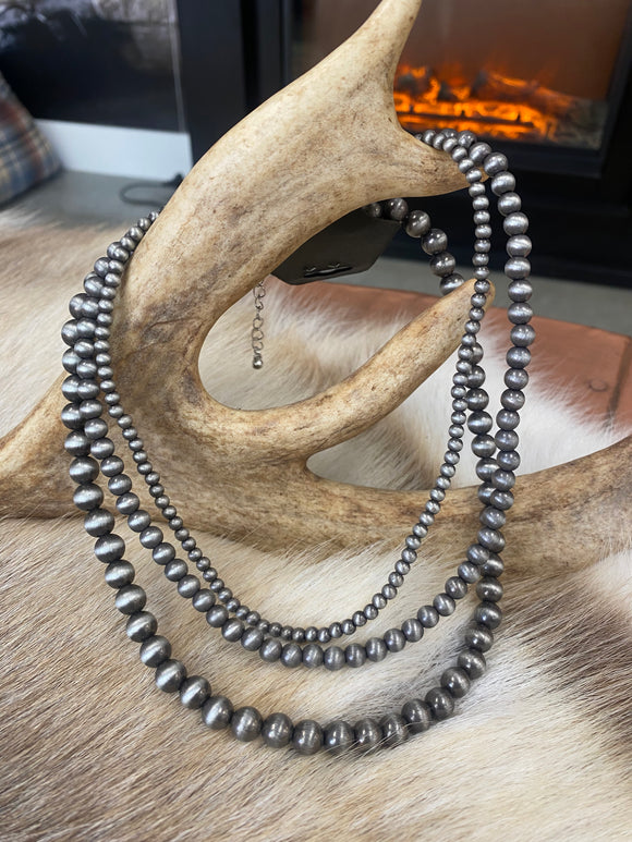 Western Navajo Triple Pearl Necklace WN004