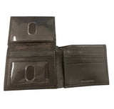JD BROWN PEBBLE GRAIN LEATHER BI-FOLD WALLET - TRADEMARK LOGO