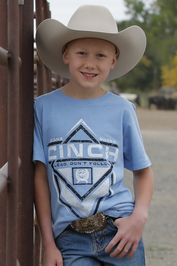 Cinch BOY'S CINCH LEAD DON'T FOLLOW TEE - LIGHT BLUE