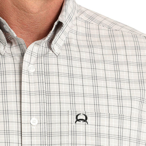 CINCH - MENS WHITE PLAID ARENA FLEX SHIRT