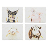 FARMYARD FACES ASSORTED 4PK PLACEMAT