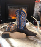 Ariat Men's Futurity Relentless Bama Fury Cowboy Boot Western - Chocolate Bison | Royal Blue