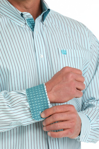 Cinch MEN'S STRIPED BUTTON-DOWN WESTERN SHIRT - WHITE