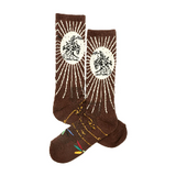 Lucky Chuck FRINGE BUCKING BROWN PERFORMANCE SOCKS
