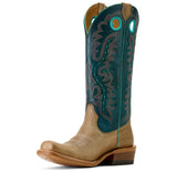 Ariat WOMEN'S FUTURITY BOON CUTTER TOE WESTERN BOOT - CARAMELIZED/PURSUIT OF TEAL 10074326