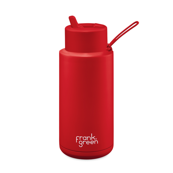 Frank Green Limited Edition Ceramic Reusable Bottle - 34oz / 1,000ml - Atomic Red