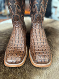 HP Chocolate Nile Croc Print Western Boot