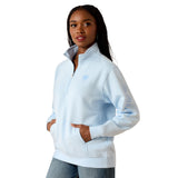 Ariat Women's Foundation Logo 1/2 Zip Sweatshirt - Nantucket Breeze 10071504
