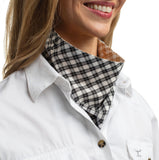 Carlee Double Sided Scarf - MUSTARD & WHITE CHECK/BLACK & WHITE CHECK SCF2654