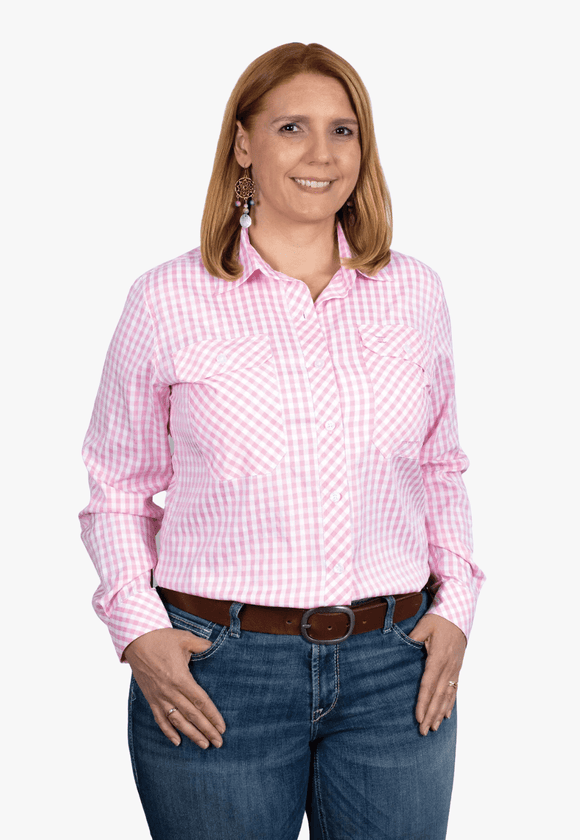 Just Country Womens Abbey Long Sleeve Work Shirt - Rose