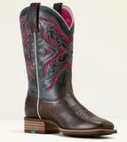 Ariat San Angelo VentTEK 360 Wide Square Toe Western Boot - CHOCOLATE CHIP|LOYAL BLUE