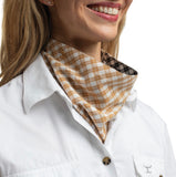 Carlee Double Sided Scarf - MUSTARD & WHITE CHECK/BLACK & WHITE CHECK SCF2654