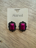 Natural Stone Rectangle Stud Earrings - AE1375