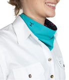 JUST COUNTRY Women's Carlee Double Sided Scarf - Navy Pansies/Turquoise