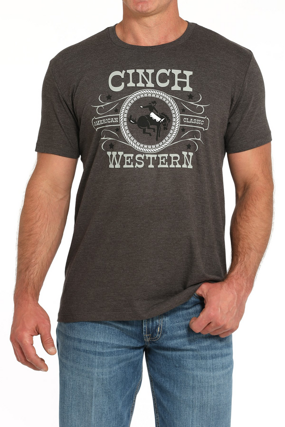 MEN'S CINCH WESTERN TEE - CHARCOAL