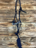 Beaded Rope Halter - Navy BRHN002