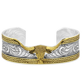 MONTANA SILVERSMITH ‘CARVED LONGHORN’ CUFF BRACELET BC5894RTG